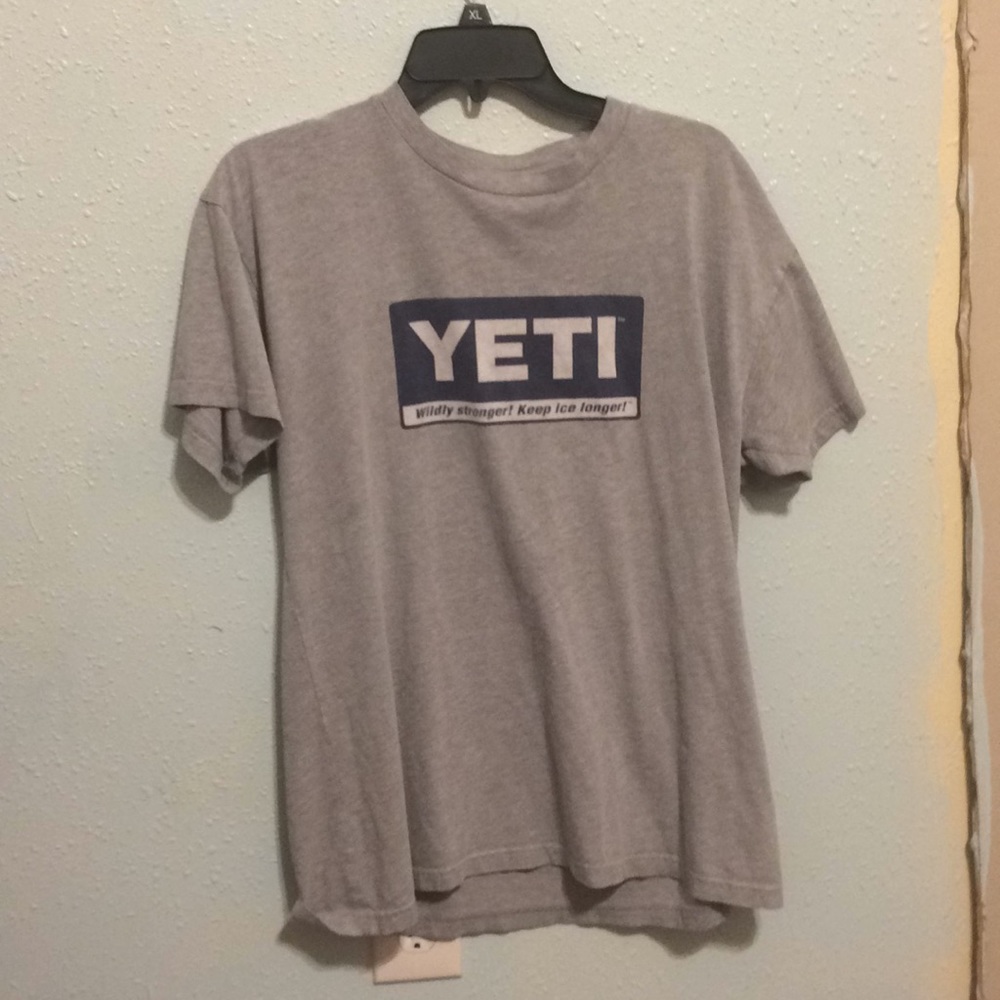 YETI Light Grey Shirt. LARGE.